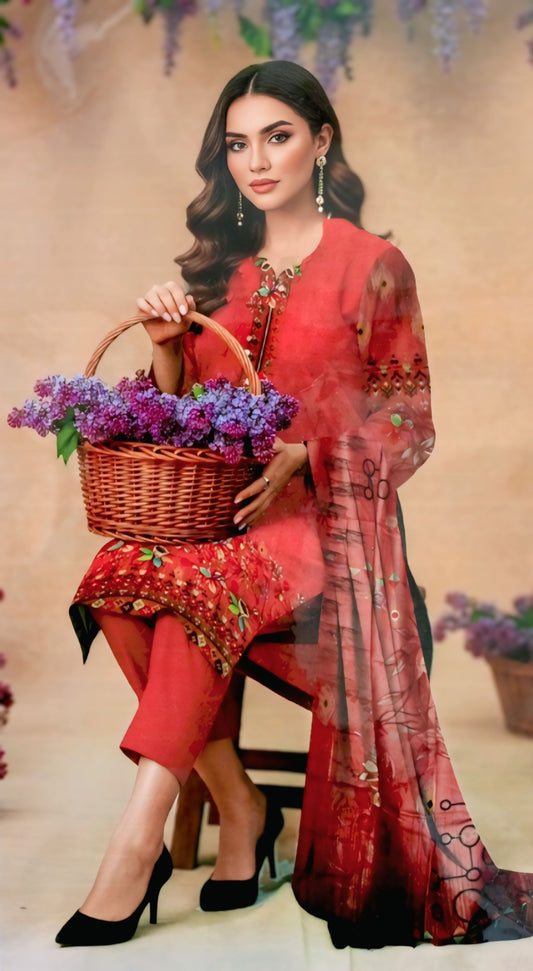 Unstiched Digital Shamray Print